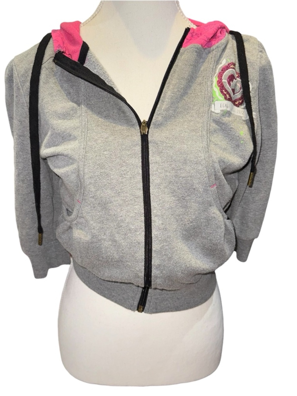 Vintage ecko red cropped zip up hoodie